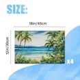 thumbnail image 2 of BaHomeck placemats Set of 4 rectangle Linen Cotton Placemats for Dining Table Washable Heat Resistant,Ocean Waves And Tropical Foliage,18*12inch, 2 of 4