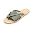 thumbnail image 2 of HTHLVMD Crisscross Strap Woven Sandals, Beach Woven Slides, Ribbed Strap Shoes, Women's Open Toe Thong Dressy Sandals Summer Beach Flip Flops Trendy 2026 Slide Sandals, Green 8.5, 2 of 5