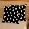 thumbnail image 6 of Halloween Pillow Covers 18x18 Black and White Ghosts Decor Throw Pillows Case for Couch Halloween Indoor Outdoor Decorative Cushion Cases for Sofa Bed Car Decorations Set of 2, 6 of 6