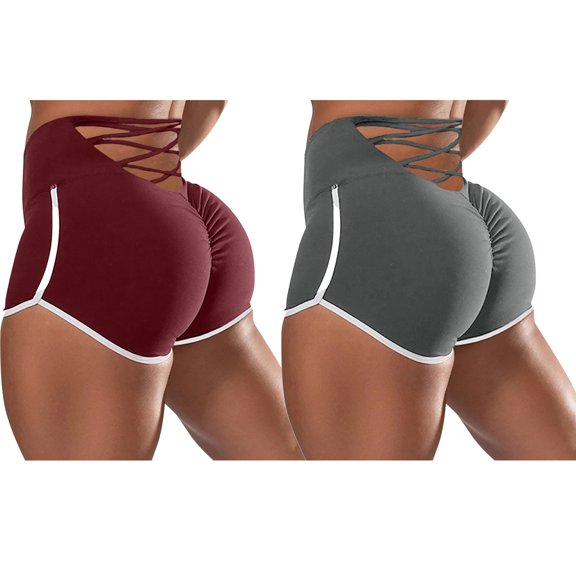 Vedolay Plus Size Yoga Pants Women's V Cross Waist Tummy Control Yoga Bootcut Pants,Multicolor L