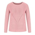 thumbnail image 5 of Plus Size Sweater Tops On Seasonal Women's Solid Hollow Out Pullover Long Sleeve Sweater Pink 10(XL), 5 of 9