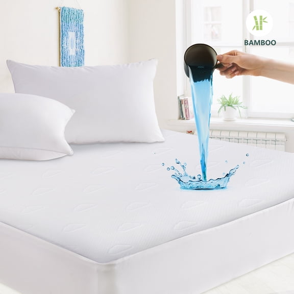 MarCielo 100% Bamboo Viscose Surface Waterproof Knit Mattress Protector Stretch up to 21" Deep Pocket