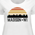 thumbnail image 4 of Inktastic Madison Wisconsin Skyline Retro Sunset Women's Plus Size T-Shirt, 4 of 5