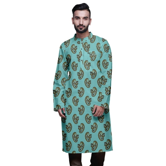 Atasi Indian Long Kurta For Mens Summer Wear Cotton Poplin Wedding Kurta Shirt