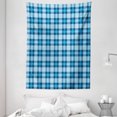 thumbnail image 1 of Checkered Tapestry, Intersecting Stripes and Squares Picnic Themed Tile Pattern in Blue Colors, Wall Hanging for Bedroom Living Room Dorm Decor, 60W X 80L Inches, Blue Pale Blue, by Ambesonne, 1 of 2