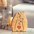 thumbnail image 3 of Estatua de familia de osos de madera, rompecabezas de arte familiar, adorno de escritorio, rompecabezas de corazón familiar, regalo para el día de la madre, decoración, A, 3 of 5