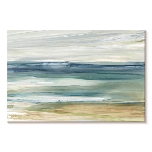 Elephant Stock Ocean Breeze I Wall Art - Horizontal Canvas Wall Art - Living Room Wall Decor - Abstract Canvas - Blue And Beige Decor By Carol Robinson - 39" x 26"