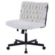 thumbnail image 1 of QinaQin Silla de escritorio afelpada color beige, sin brazos y con base giratoria tipo criss cross, capacidad de 300 lb, ideal para home office o tocador, 1 of 8