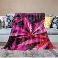 thumbnail image 2 of HENGT Super Soft Warm Cozy Throw Blanket Lightweight Flannel Wearable Blanket for Bed Couch Sofa Chair Home Decor, Pink Weed Leaf, 2 of 6