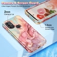 thumbnail image 5 of CASEFIV for Motorola Moto G Power 2022 Case,Marble Pattern Heavy Duty Shockproof Full Body Protective Phone Covers for Women Girls ,Rose Gold, 5 of 7