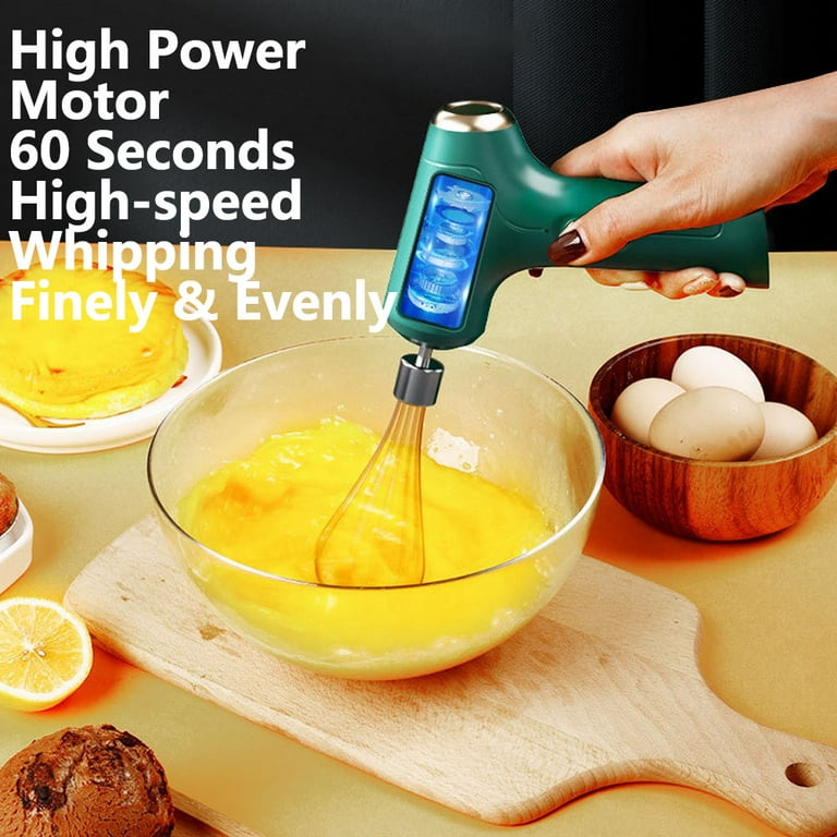 Electric Whisk USB High-power Rechargeable Cream Mixer Kitchen Household  Hand-held Mini Stainless Steel Whisk Baking Tool