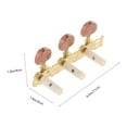 thumbnail image 2 of 2pcs Triple Button Classical Guitar String Tuning Pegs Tuners Machine Heads for 6 String Guitar (Brown Red Head), 2 of 8