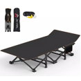 thumbnail image 1 of Catre Plegable Para Acampar Portátil Camping Negro lineas naranjas, 1 of 5
