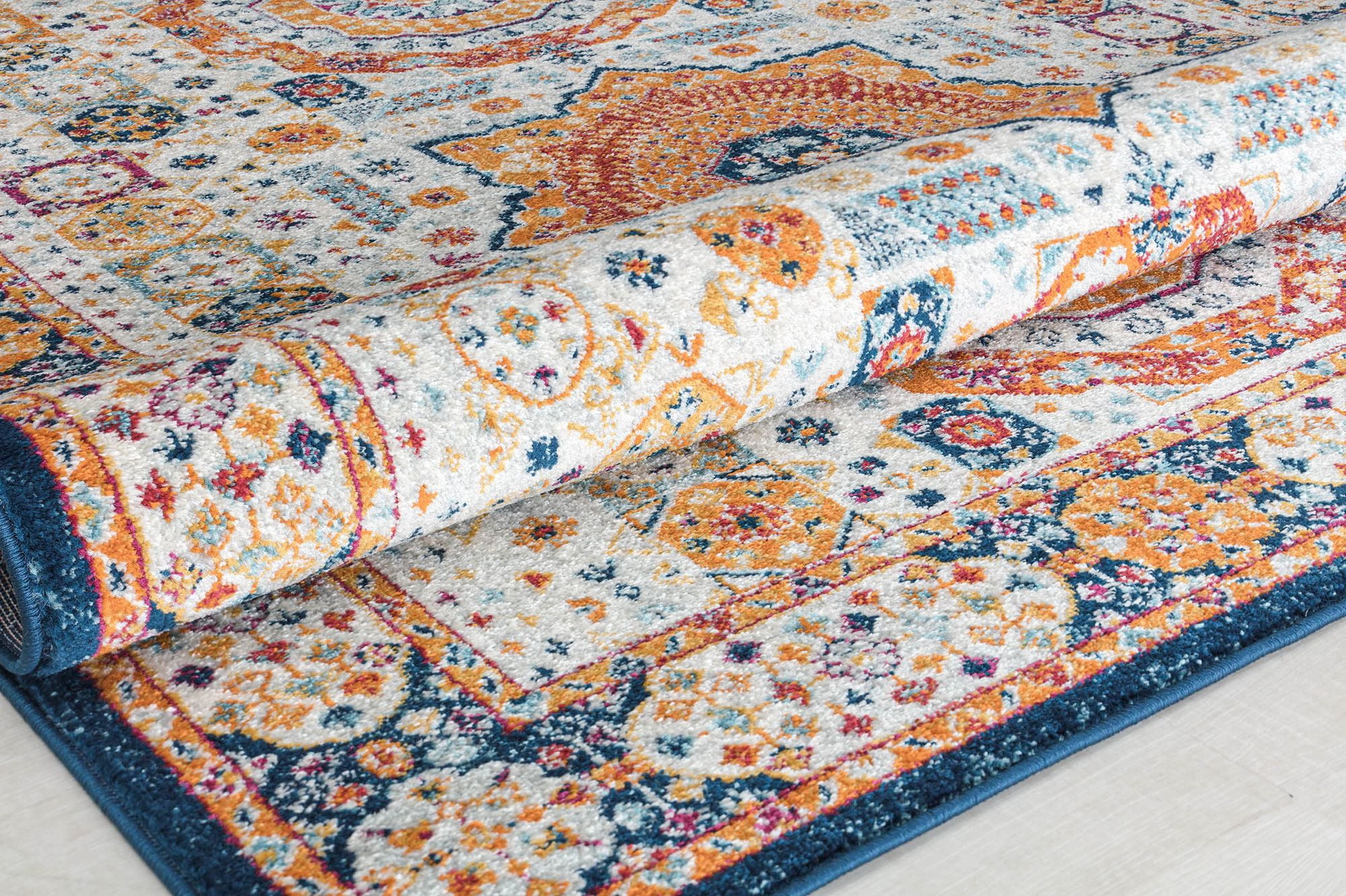Harper HY60J Tangerine Zing Abstract Vintage White Area Rug, 2'6" x 4'