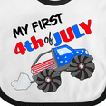 thumbnail image 4 of Inktastic My First Fourth of July Monster Truck Boys or Girls Baby Bib, 4 of 4