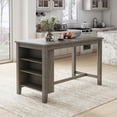 thumbnail image 2 of Signature Design by Ashley Caitbrook Rectangular Counter Height Dining Table, Gray Wood Finish with Storage Shelves, Seats 4, 2 of 6