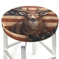thumbnail image 3 of Balery Deer American Flag Wall Round Bar Stool Seat Covers Velvet Fabric Adjustable Protects from Scratches and Stains for 14-17 Inch Chair-, 3 of 7