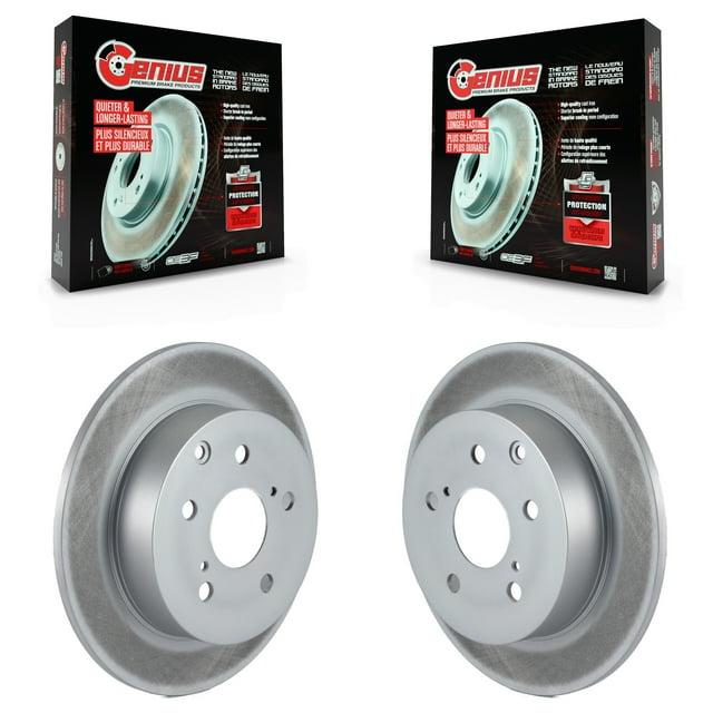 Genius Rear Coated Disc Brake Rotors Pair for Car Toyota Matrix Pontiac Vibe KG-100408