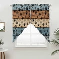 thumbnail image 3 of Dog Claws Painting Swag Valances for Windows 2 Pack Vintage Blue Wood Striped Country Farm Animal Swag Kitchen Curtains 45 Inches Long Rod Pocket Short Window Treatment for Kitchen Bathroom 36"x45", 3 of 9