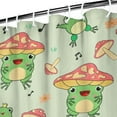 thumbnail image 4 of 36" x 72" Frog & Mushroom Shower Curtain - Waterproof Quick-Dry Polyester Fabric, Elegant Green Cartoon Print for Home or Airbnb, 4 of 5