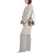 Burberry Check Mini E-Canvas & Leather Bowling Bag, Brown