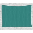 thumbnail image 1 of Geometric Tapestry, Eastern Ethnic Style Interlaced Moroccan Style Ornament Image, Wall Hanging for Bedroom Living Room Dorm Decor, 60W X 40L Inches, Blue Night Blue and Sea Green, by Ambesonne, 1 of 2