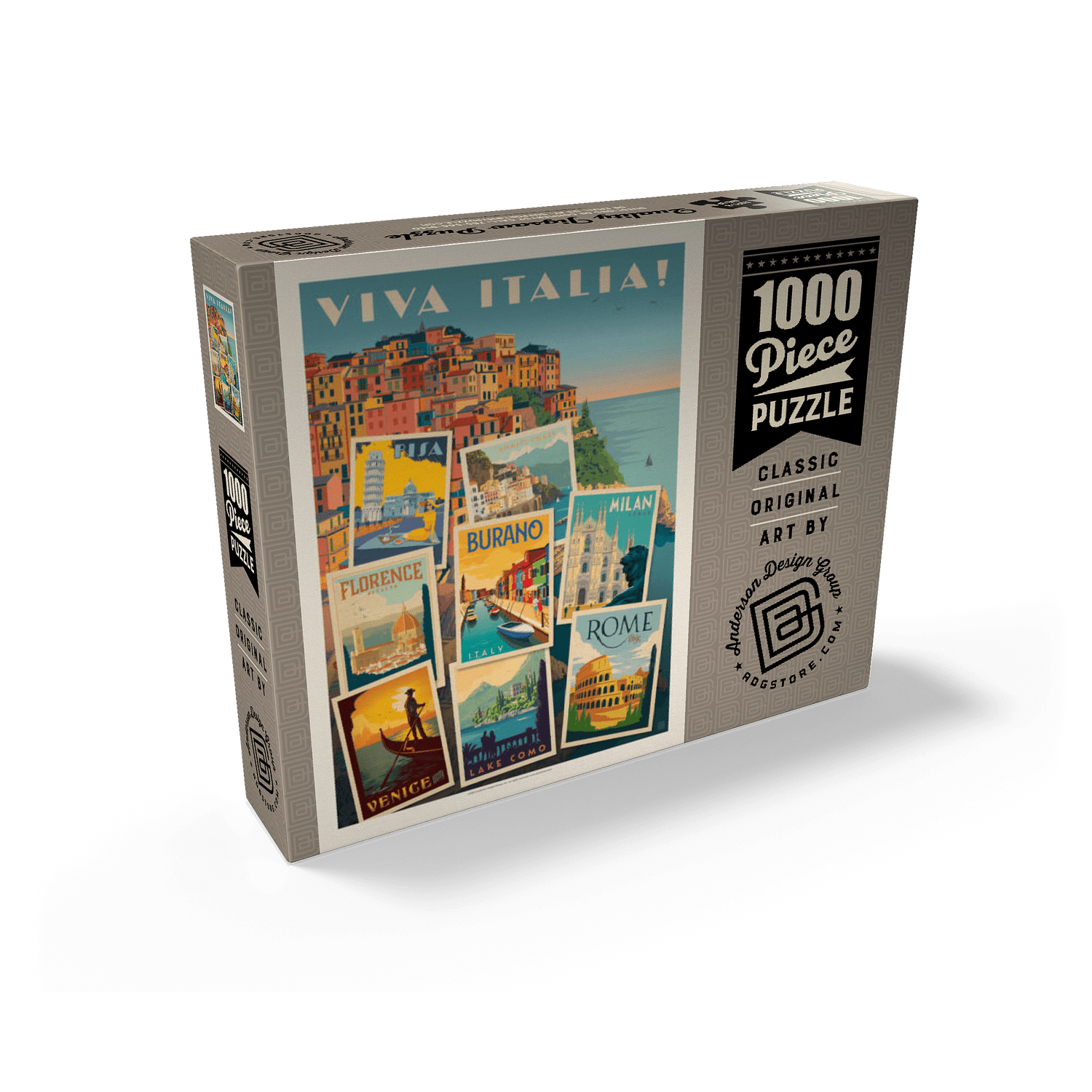 MyPuzzle - Italy: Viva Italia! Collage, Vintage Poster - Premium 1000 Piece Jigsaw Puzzle for Adults