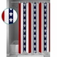 thumbnail image 3 of Shower Curtain Bathroom Set Retro Marine Turtle Waterproof Fabric Shower Curtains with Grommets&Hooks Red Blue White Geometric Stripe Privacy Bath Curtain for Bathtub 48x72in, 3 of 7
