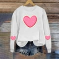 thumbnail image 5 of FDGIU Women's Valentine Pullover Sweatshirt, Cozy Heart Print Long Sleeve Top for Valentine's Day & Comfortable Trendy Style, 5 of 6