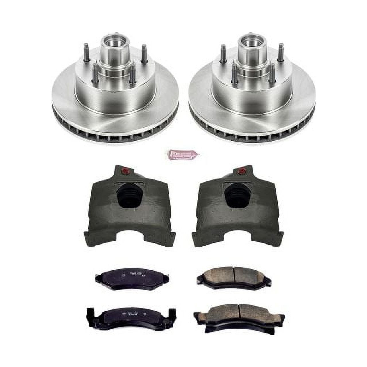 PowerStop Front Stock Replacement Brake Pad and Rotor Kit with Calipers Fits: FORD Select Models KCOE2578