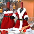 thumbnail image 2 of Juego de 2/1 fundas para botellas de vino de Navidad, ropa, vestidos, adornos para botellas de vino, bolsas, regalos de Navidad para la decoración de la mesa de la cena de Año Nuevo, 2 of 6
