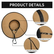 Loritta Straw Hats for Women, Wide Brim Floppy Foldable UPF 50+ Beach Sun Hat with Heart Shape Glasses