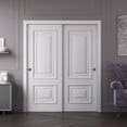 thumbnail image 2 of Sliding Closet Bypass Doors 56 x 84 inches | CLASSIC 2289 White Enamel | Rails Hardware Set | Wood Solid Bedroom Wardrobe Doors, 2 of 5