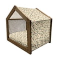 thumbnail image 2 of Acorn Pet House, Colorful Oak Pattern with an Off White Background Hand Drawn Autumn Elements, Outdoor & Indoor Portable Dog Kennel with Pillow and Cover, 5 Sizes, Multicolor, by Ambesonne, 2 of 5