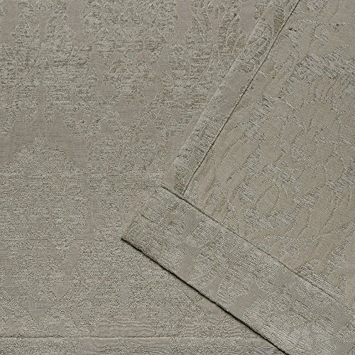ELLE DECOR Bianca Room Darkening Blackout Back Tab Rod Pocket Curtain Panel Pair, 54x96, Champagne, Set of 2