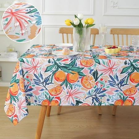 

SASTYBALE Summer Tablecloth Rectangle Spill Proof Vibrant Watercolor Lemon Table Cloth Washable Decorative Polyester Table Cover for Outdoor Party Picnic Dinner (Rectangle 60 x 120 )