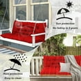 thumbnail image 3 of Outdoor Swing Cushions, 71inch Waterproof Three Seat Swing Replacement Cushions with Backrest and Ties, 4" Thicken Outdoor Porch Swing Cushions for Patio, Lawn and Garden (Red, 40×70in), 3 of 7