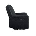 thumbnail image 3 of Ruma Swivel Manual Reclining Chair w Tab Pull- Ebony Black Chenille, 3 of 6