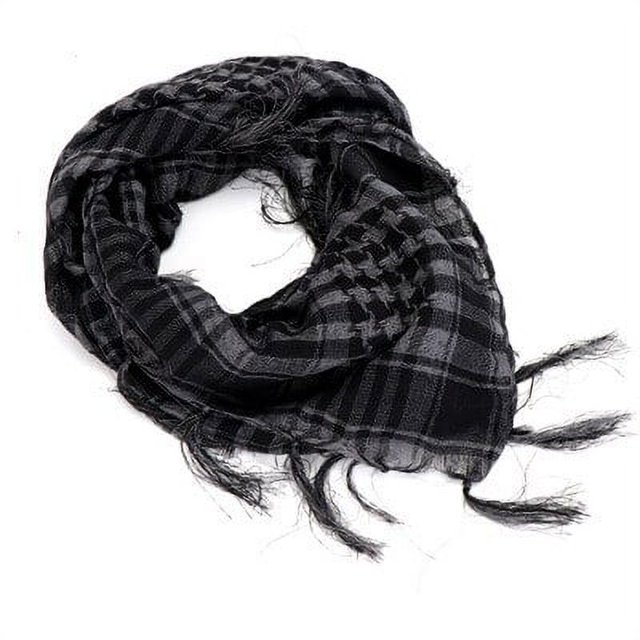 Bufanda militar a prueba de viento para hombres, Hijab musulmán, chal táctico Shemagh Delgado, bufandas Keffiyeh árabes, bufandas de algodón, moda negra, invierno, D015 Fivean unisex