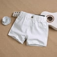 thumbnail image 2 of ibuvkizy Girls Shorts Clearance!Spring and Summer Cute Solid Button Girls Pocket Elastic Waist Comfy Shorts Jeans White, 8 Years, 2 of 3