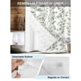 thumbnail image 5 of No Hook Shower Curtain with Snap-in Liner, Green Leaves Waterproof Fabric Bathroom Curtains, Summer Botanical Elegant Farmhouse Bath Curtains & Mesh Top Window Stall 48"x72", 5 of 9