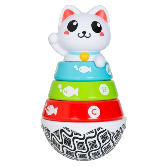Smart Steps Stack-a-Cat Stacking Ring Interactive Stem Toy, For 9 Months and up, 4 Piece Set