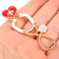 thumbnail image 2 of OULII 1 Pair Trendy Statement Earring Stethoscope Shape Golden Alloy For Nurses And Healthcare Workers 6.5X2.1CM, 2 of 4
