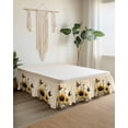 thumbnail image 2 of Sunflower Wrap Around Bed Skirts for Queen Bed 18" Drop,Bed Skirt with Adjustable Elastic Belt Dust Ruffle Bed Valance for Bedroom Hotel Luxury Retro Butterfly Spring Floral Botanical Bed Frame Cover, 2 of 7