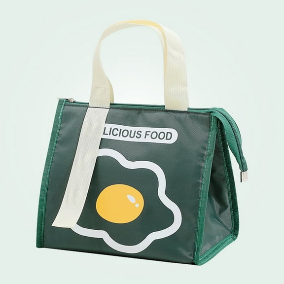 Lunch Bag Pu Thickened Insulated Lunch Bag Simple Solid Color Bag For Womens Workers And Picnics,Green Kitchen Lunch Bag