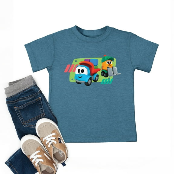 Leo the Truck Leo and Lifty Green - Toddler Short Sleeve Graphic T-Shirt