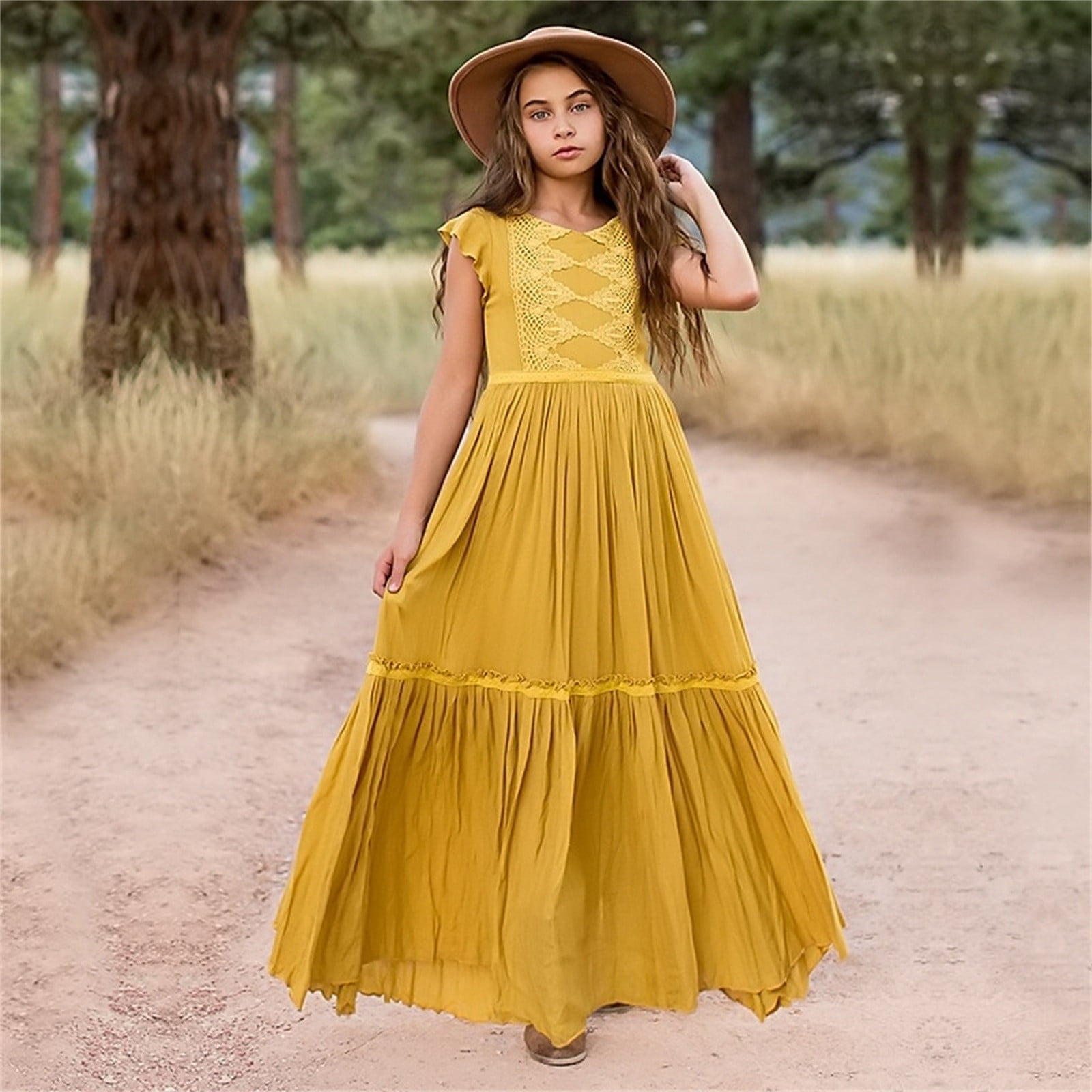 Mustard Yellow Flower Girl Dress