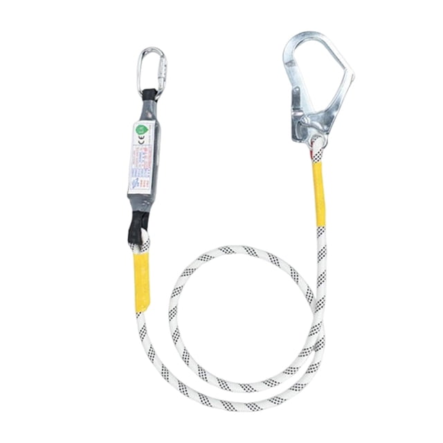 Abbracc Security Harness Lanyard Belt Shock Absorbing Rope Equipment Professional Work Security Belt with Hook Connector for Climbing 3m Single Hook