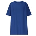 thumbnail image 6 of Krdevn Women's Casual Loose Fit Patch Back Design Short Sleeve Round Neck T Shirt Comfortable Pure Color Blouse Top for Daily Wear,Women's Tops, Tees & Blouses,Size:M, 6 of 7