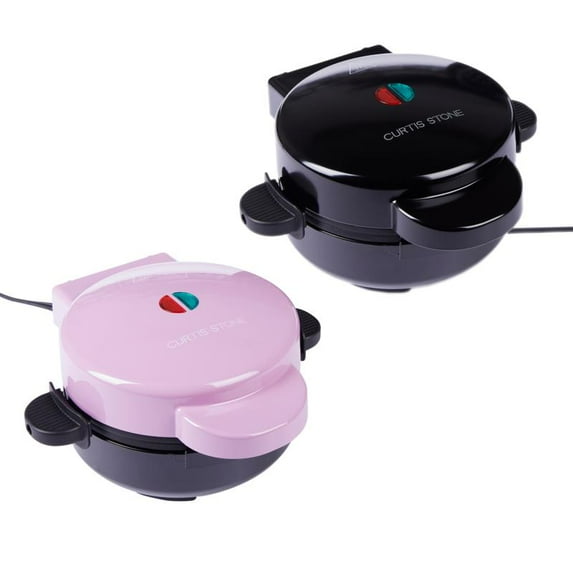 Restored Curtis Stone 2-pack 5" Stuffed Waffle Makers with Recipes & Gift Boxes Lavender (Refurbished)
